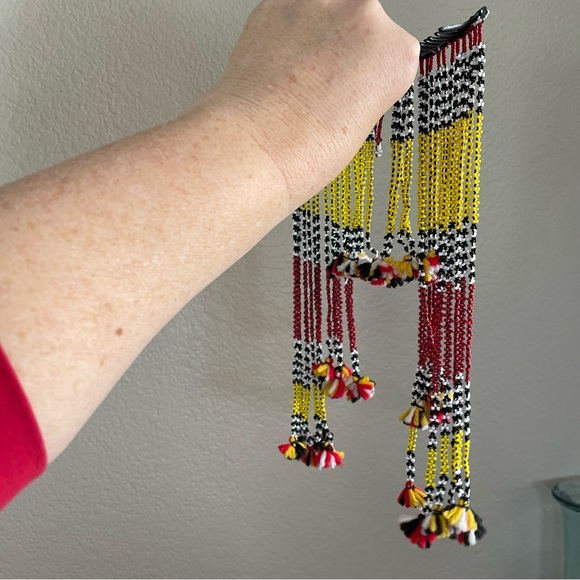 Vintage Handmade Native American Beaded Dangling Hair Comb Rare One of a Kind - Picture 10 of 12